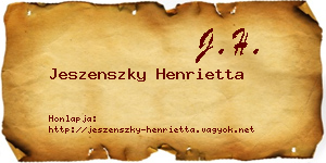 Jeszenszky Henrietta névjegykártya