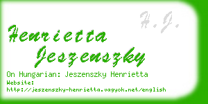 henrietta jeszenszky business card